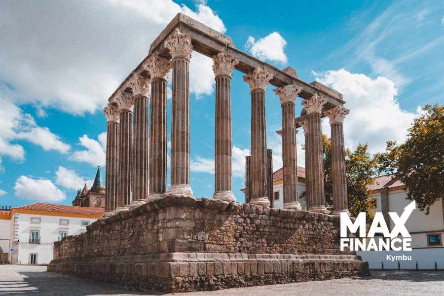 Localização da Maxfinance Kymbu em Évora, junto ao templo de Diana   